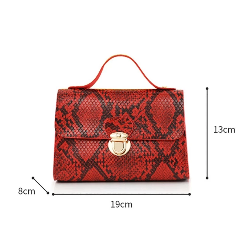 

Serpentine Shoulder Bag For Women Small Snake Print PU Leather Messenger Crossbody Bag Fashion Chain Luxury Brand Handbag