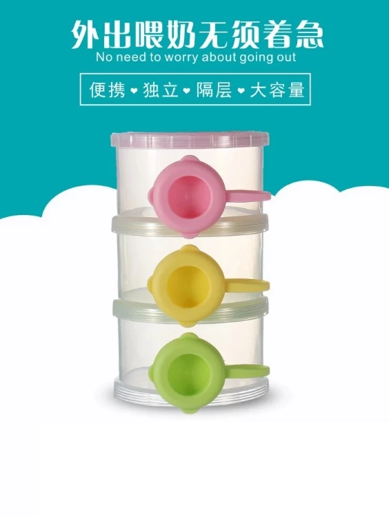 Новый портативный трехслойный молочный порошок коробка младенческой мультфильм