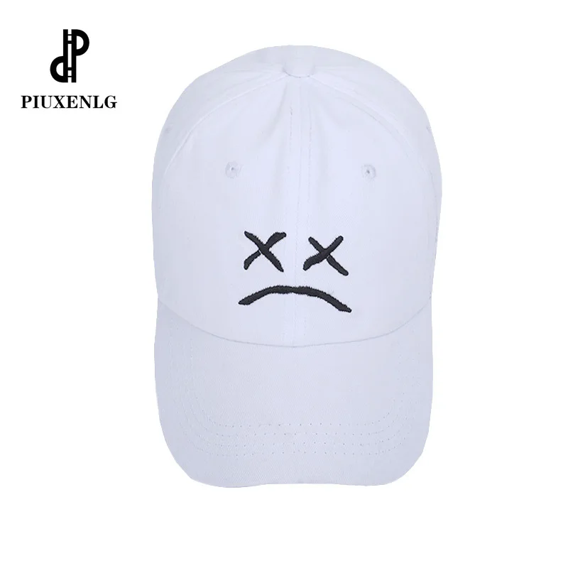 Бейсболка Lil Peep с вышивкой грустного лица для мужчин и женщин Кепка из 100% хлопка в
