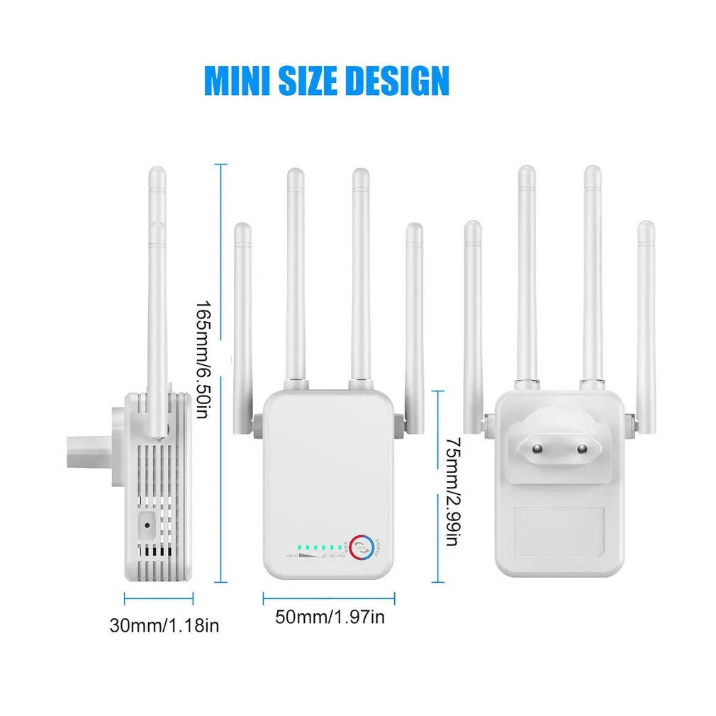 

1200Mbps Mini Gigabit Wifi Router Dual Band 5G Wifi Repeater Signal Booster Adapter Router Range Extender