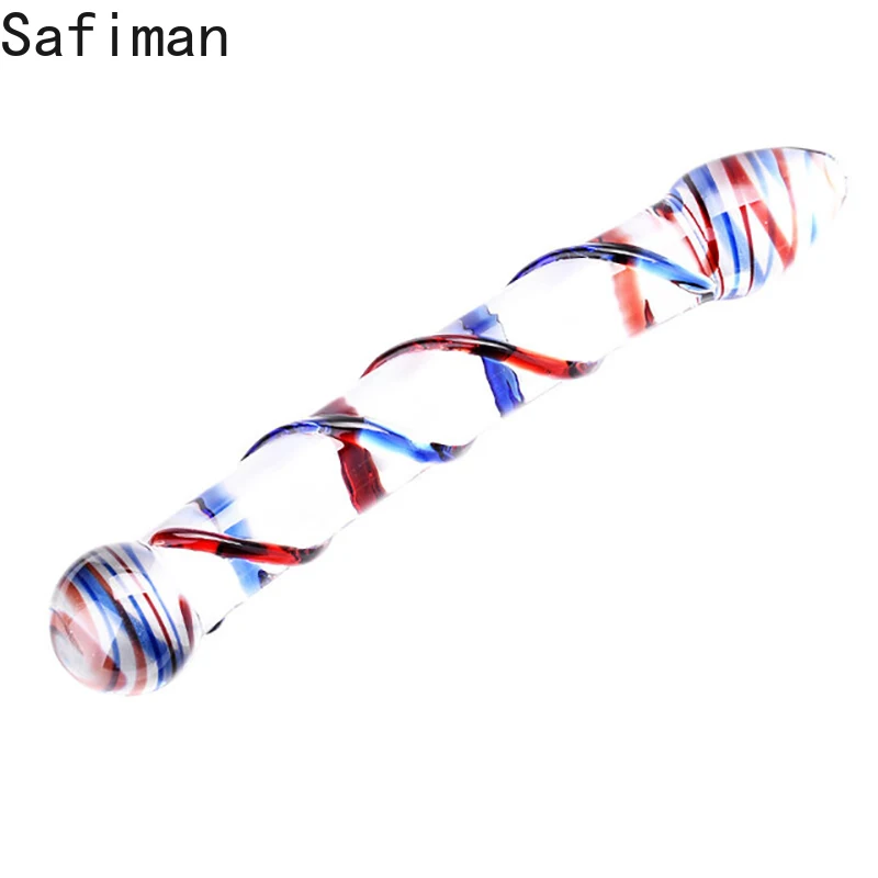 HEYIYI большая точка двойной конец стеклянный фаллоимитатор Pyrex Хрустальный пенис