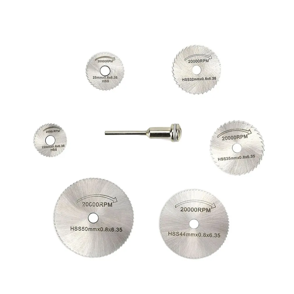

7pcs/set Electric Grinder Mini High Speed Steel Cutting Blade 22-50mm Small Saw Blade Wood Cutting Saw Blade Accessories