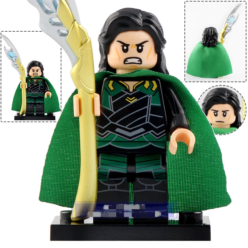 Одиночная продажа Мстители 4 Локи с персоналом Тор minifig Marvel Супер Герои Мини