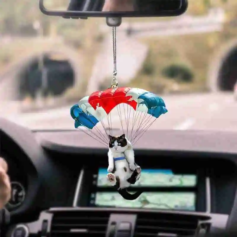 Новинка подвеска в виде кота с воздушным шаром для автомобиля милых кошек на