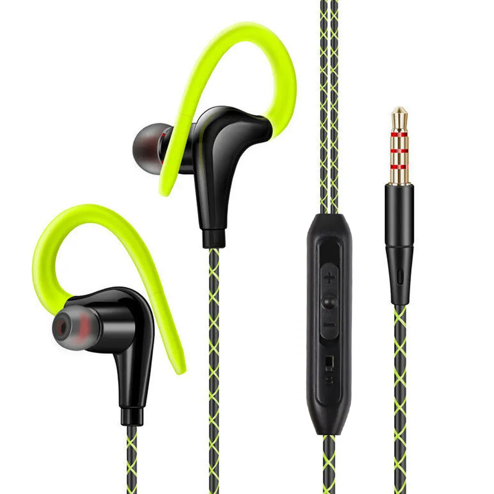 Проводные наушники с воспроизведением басов спортивные крючком для бега