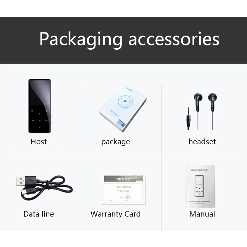 

FM Radio Earphone Portable HiFi Lossless Sound MP3 Mini Bluetooth Music Player Voice Recorder E-Book 1.8 inch Screen