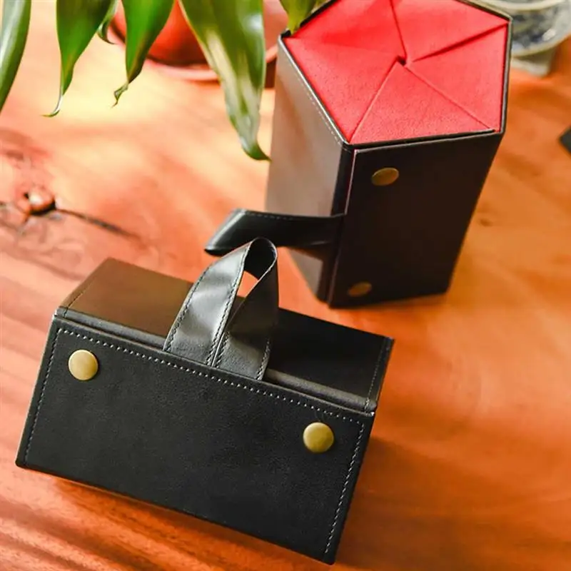 

1 Pc 5 Slots Foldable Leather Eyewear Storage Box Display Sunglasses Eyeglasses Travel Organizer Case Multiple Hanging Container