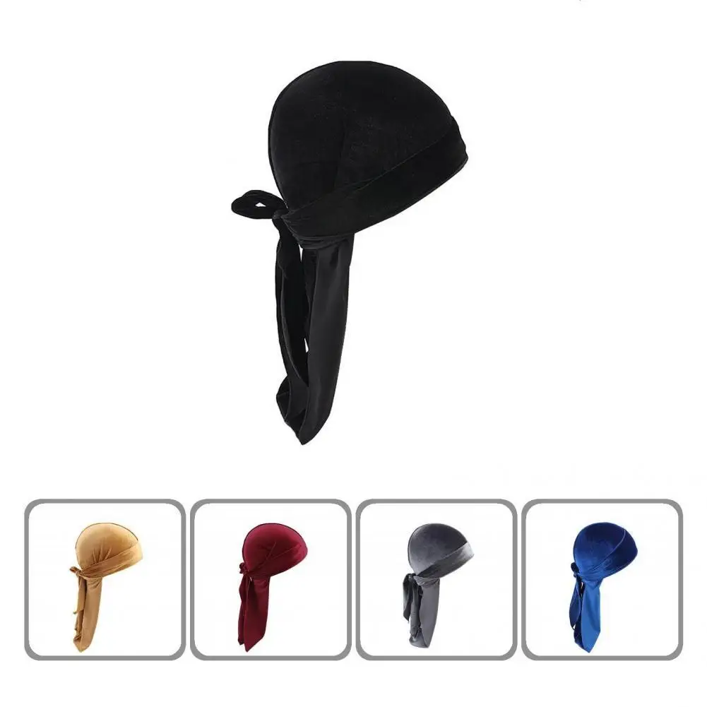 

Wave Cap Thick Breathable Fine Workmanship Men Women Head Wrap with Long Tail Durag Cap for Autumn