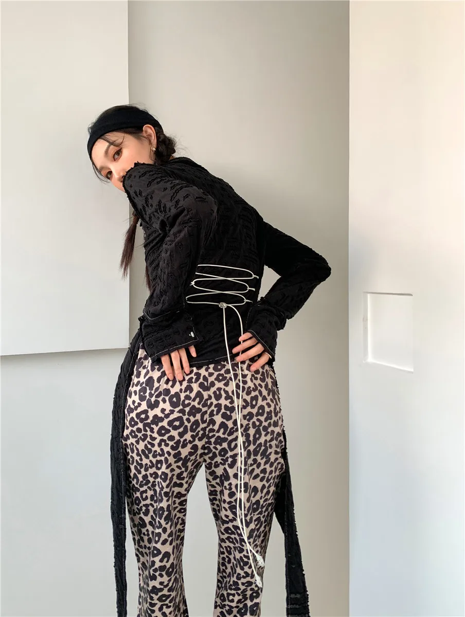 

Bornladies 2021 Fashion Long Blouse Women Cotton Long Sleeve Top Embroidered Letter Ripped Designer Asymmetrical Top Spring