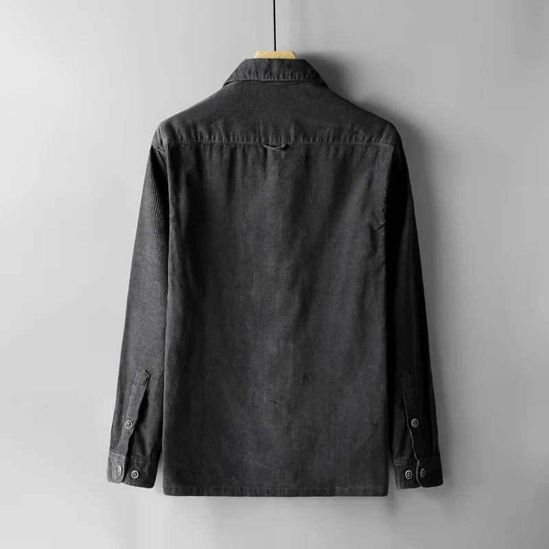 Designer loose long sleeve corduroy jacket for men cotton brand jackets male casual gray mens comfortable Jaqueta jas | Мужская одежда