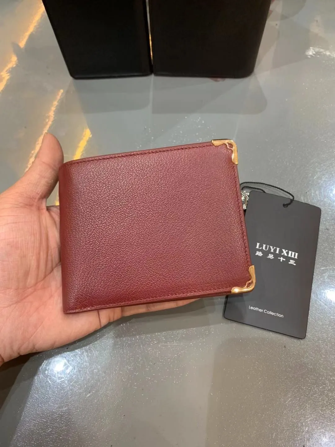 Luxury brand men s cowhide short wallet classic series multi-card position fashion leisure high quality leather wallet LUYI XIII