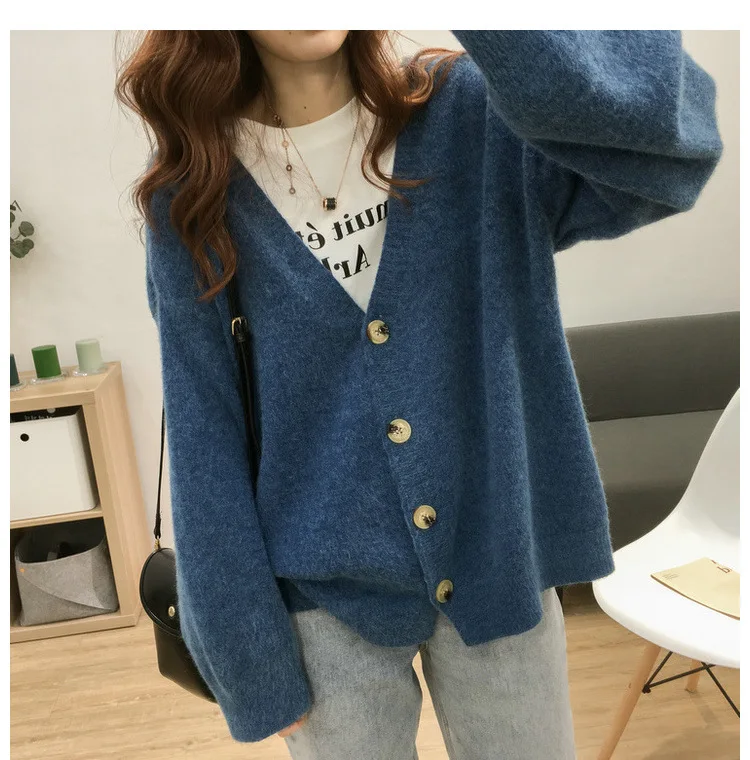 Кардиганы Свитера женские с v-образным вырезом облегающие Женские зимние вязаные