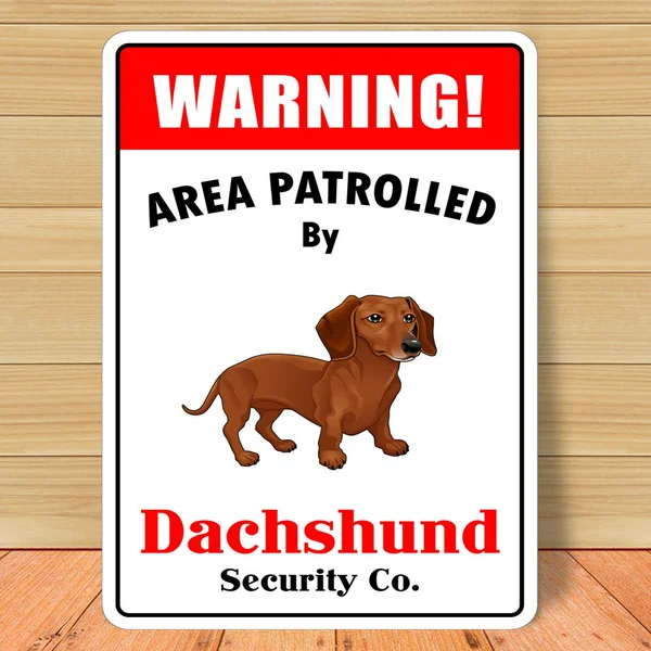 

Warning Area Patrolled By Dachshund Vintage Novelty Funny Tin Sign Bar Pub Home Metal Poster Wall