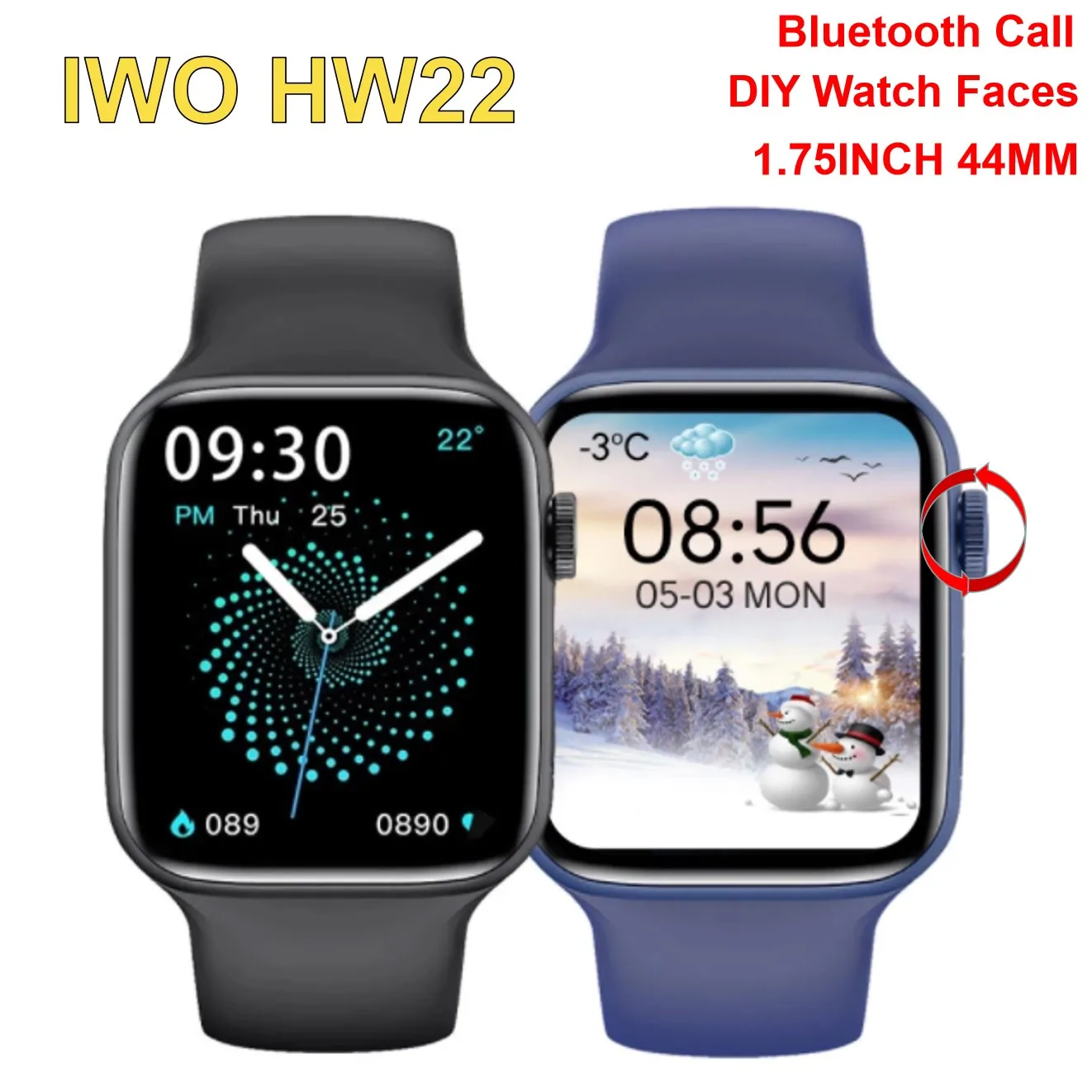 Смарт часы IWO 13 PRO HW22 водонепроницаемые умные сделай сам с функцией распознавания