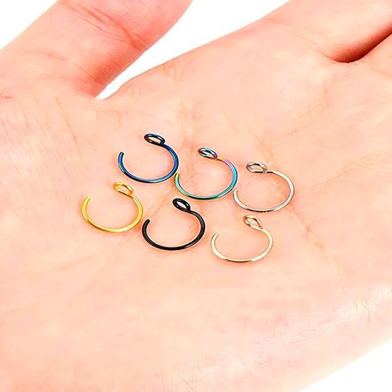 Кольцо для имитации носа из нержавеющей стали 1 шт. кольца перегородки C-образный