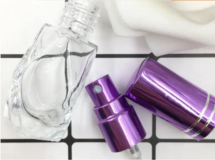 

FX619-8ML diamond polygon transparent glass cosmetic perfume spray bottle 100pcs/lot
