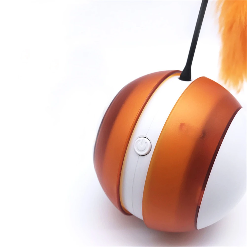 

Electric Cat Teaser Toy Pet Interactive Training Smart Ball Kitten Feather Toys LED Intelligent Automatic Tumbler Rolling Balls