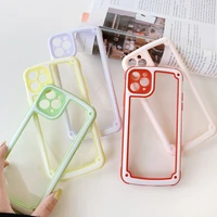candy two color border for iphone se2020 11 pro x xs max xr 7 8 plus transparent mobile phone case hot sale anti fall