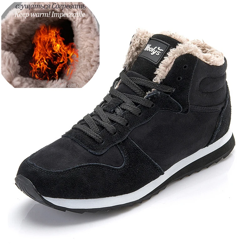 

Men Shoes Classic Suede Leather Winter Sheos Footwear Keep Warm Winter Sneakers Plus Size 47 Chaussure Homme Men Casual Shoes