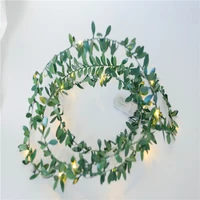 simulation leaf garland lamp for new year aa battery phyto lamp led fairy string lights for christmas wedding party art decor