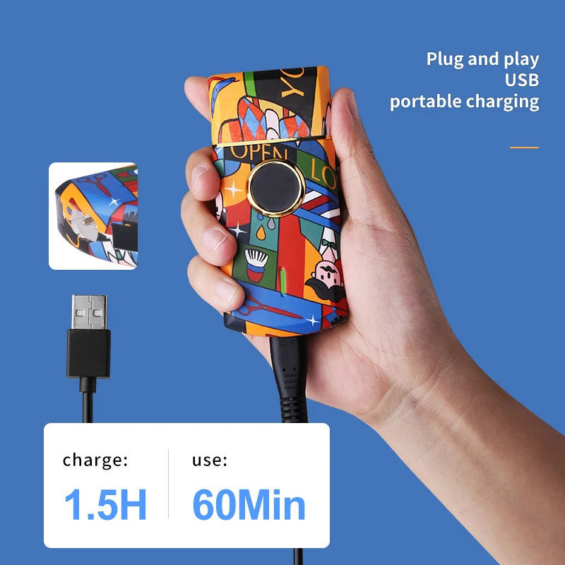 Kemei KM-RS7098 новая молодежная версия мини-бритва в стиле ретро с индивидуальным