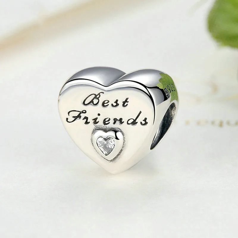 Best Friends Heart &amp Key Pendant Birthday Card Friend Are Family Dangle Charm fit Pandora charms silver 925 original bracelets |