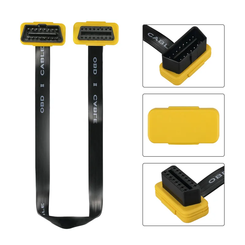 AUTOOL Оригинальный OBD2 Удлинительный кабель 40 см 16Pin папа мама удлинитель плоский