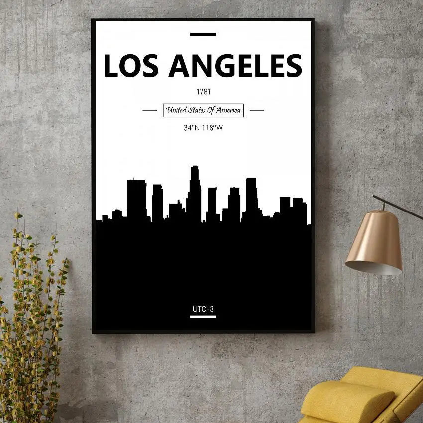 Los Angeles Canvas Painting Wall Art Pictures Prints Home Decor Poster Decoration for living Room | Дом и сад