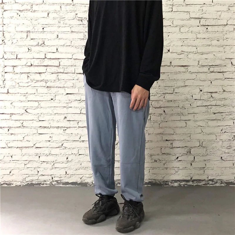 

Джоггеры Kanye West мужские уличные брюки хип-хоп мужские серые хаки синие универсальные Свободные повседневные махровые брюки для мужчин и жен...