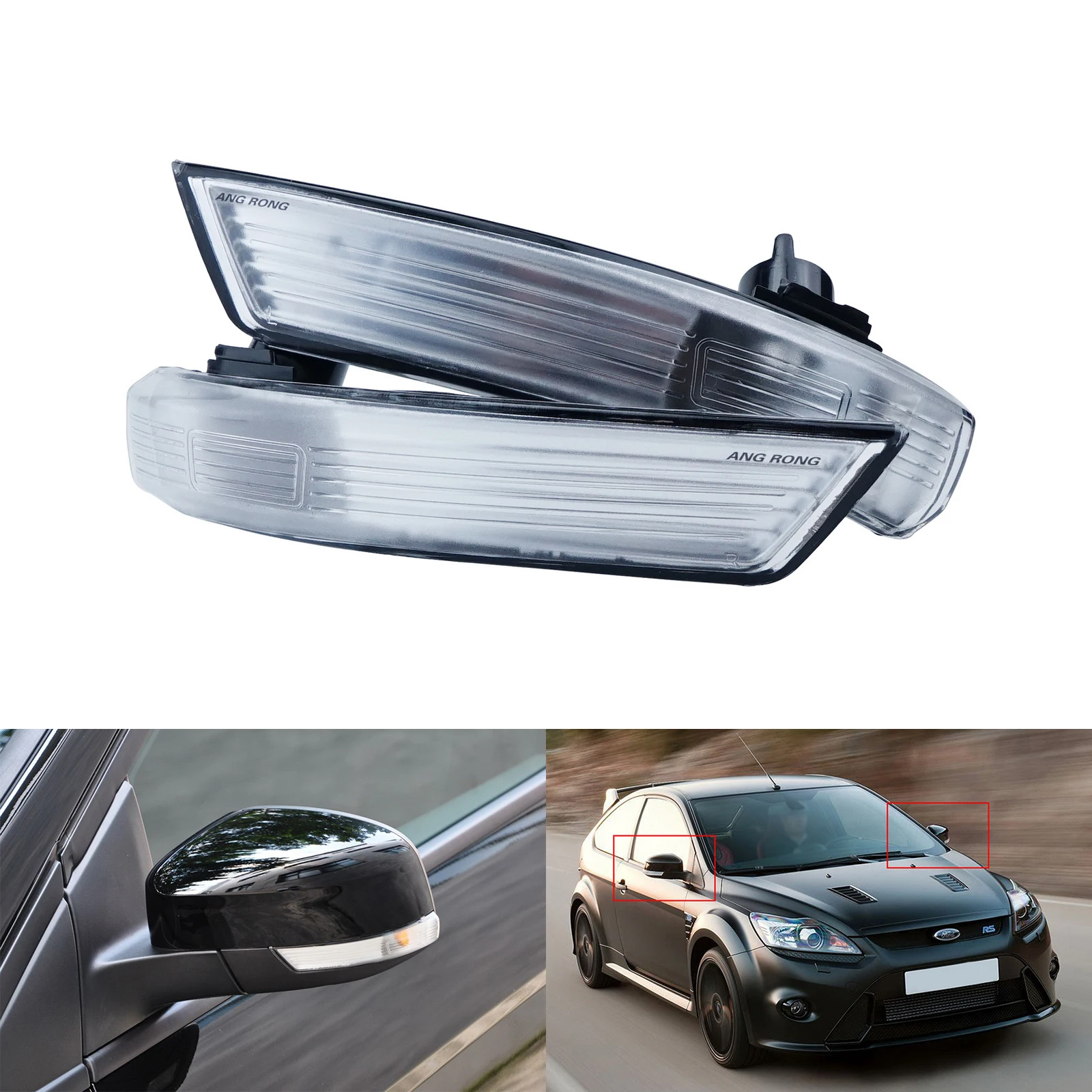 ANGRONG крыло зеркало дверь индикатор указатель поворота без лампы пара для Ford