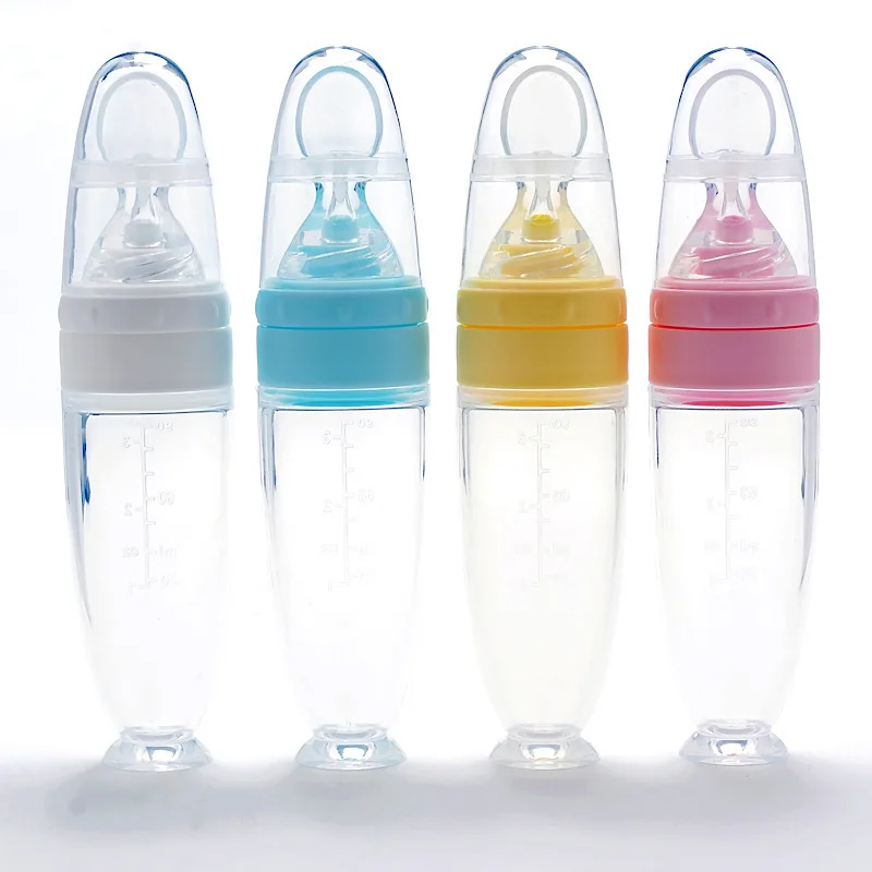 

Baby Squeeze Rice Cereal Bottle Rice Cereal Spoon, Complementary Food Feeder, Food-Grade Silicone Soft Tip