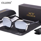 Модные женские поляризационные солнцезащитные очки CLLOIO, женские роскошные солнцезащитные очки кошачий глаз, круглые винтажные женские очки, женские солнцезащитные очки