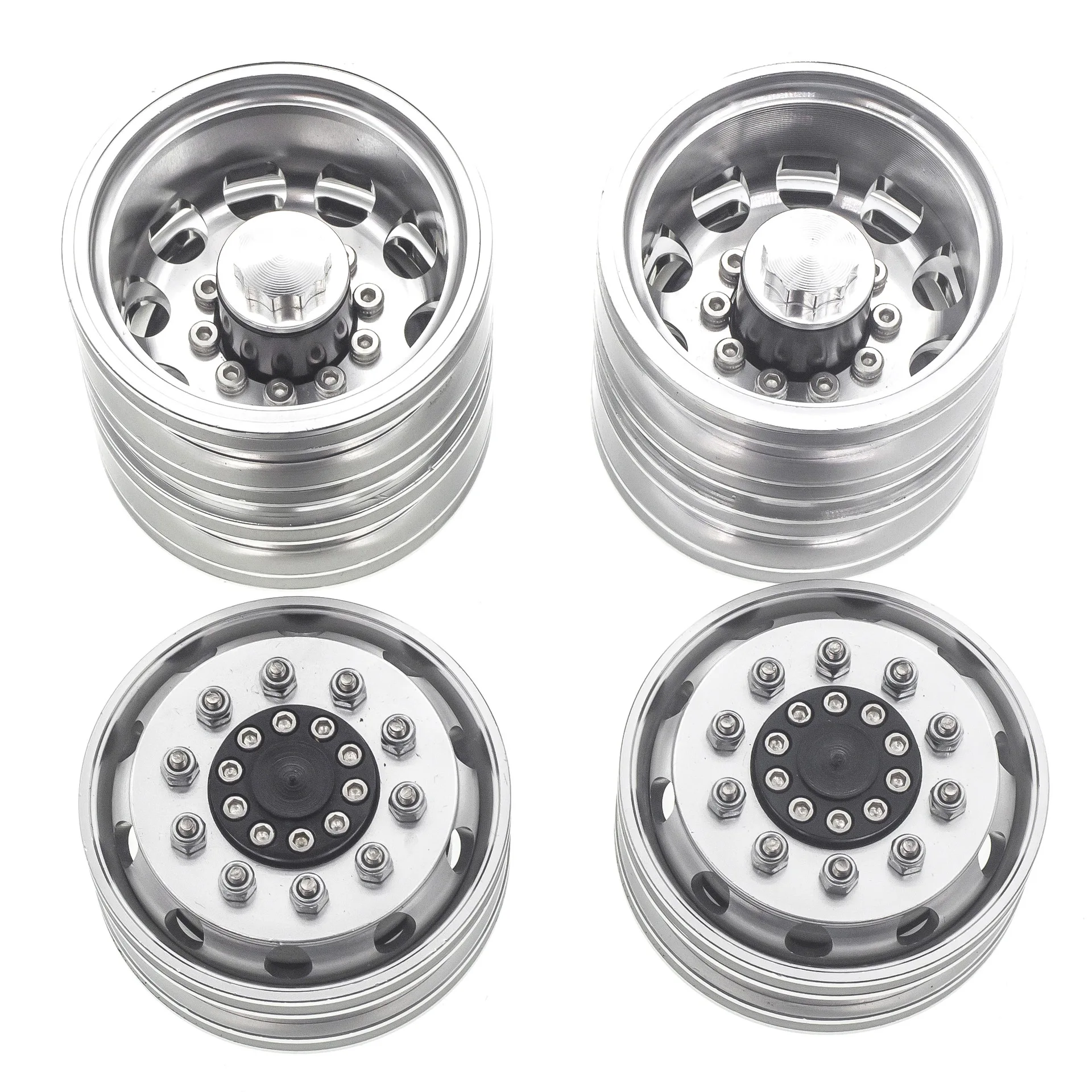 

1 Pair Front Rear Wheels Rim CNC Metal Aluminum Alloy For 1/14 Tamiya RC Truck Tipper car SCANIA R620 VOLVO FH16 ACTROS 3363