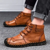 brand classic winter men boots thick plush warm male snow boots italy handmade man ankle boots waterproof non slip man moccasins