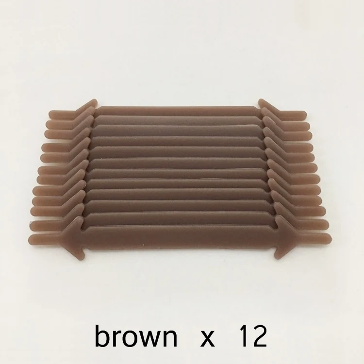 brown 12 шт/лот без галстука силиконовые шнурки эластичные шнурки для обуви ленивые плоские шнурки для мужчин и женщин шнуровки резиновые Zapatillas 11 цветов - Цвет: brown