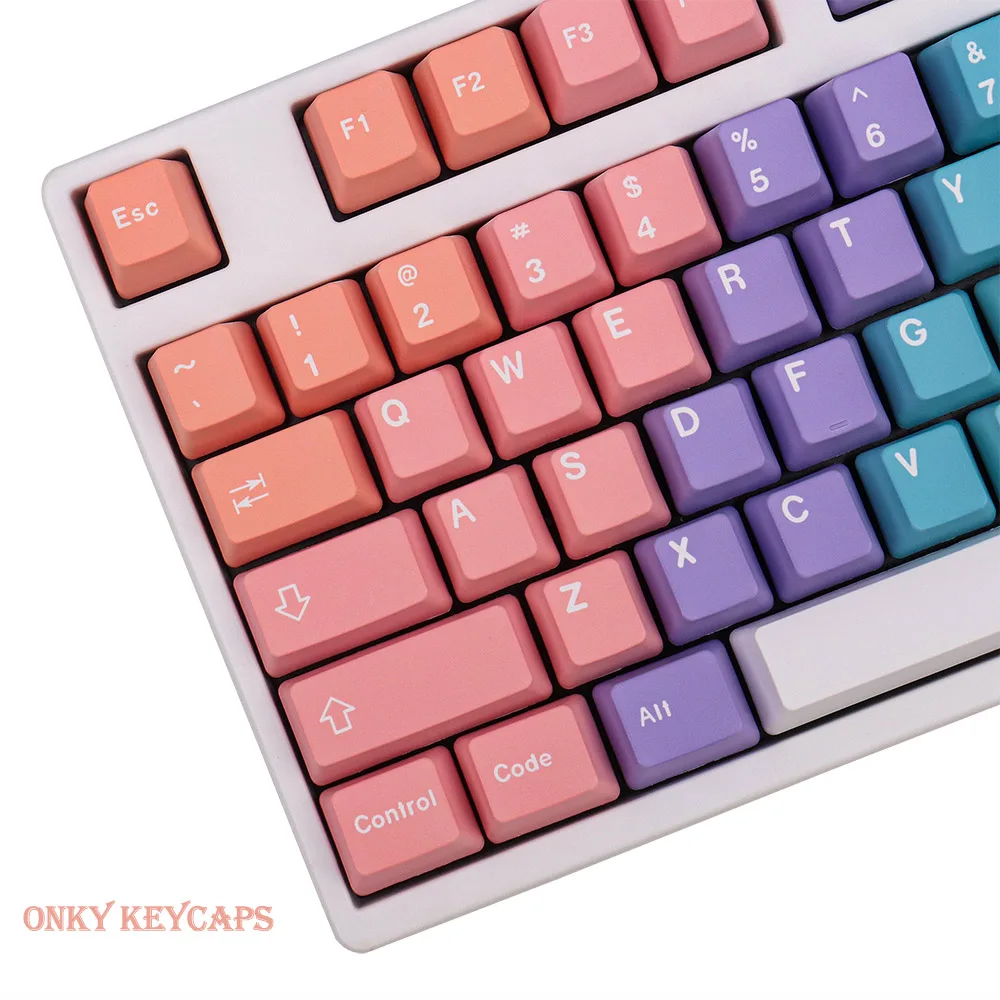 

New 124 Keys PBT Keycap OEM Profile DYE-SUB Personalized Gradient Keycaps For Mechanical Keyboard 61 64 84 108 Layout