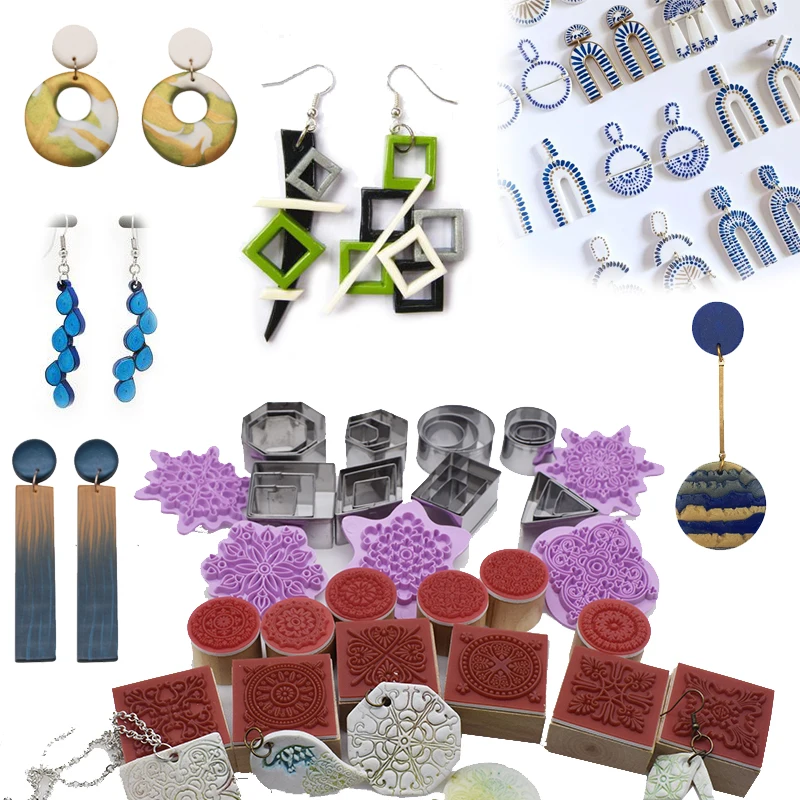 Глиняный инструмент из нержавеющей стали с геометрическим узором резак для