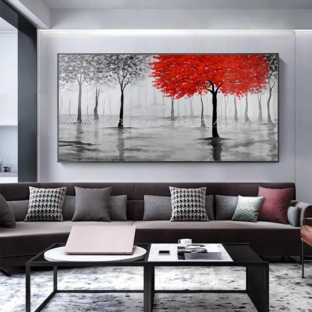 Картина Arthyx абстрактная большого размера дерево пейзаж картина маслом на холсте