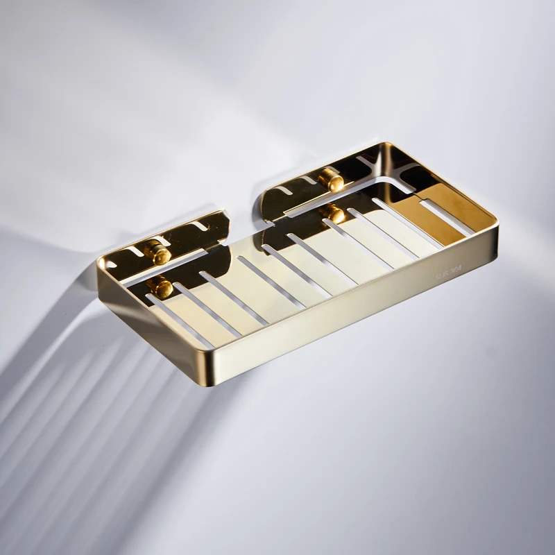 Brushed Gold B Аксессуары для ванной комнаты мыльница 304 нержавеющая сталь ванная полка мыльница/чехол для мыла/мыльница оборудование для ванной - Цвет: Brushed Gold B