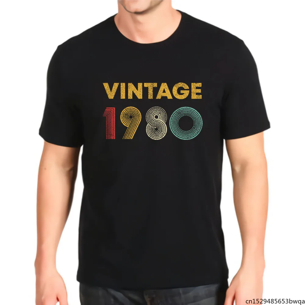 

Graphic Retro T Shirt Vintage 1980 40th Birthday Mens Anime Best Seller Top Mens T-shirt
