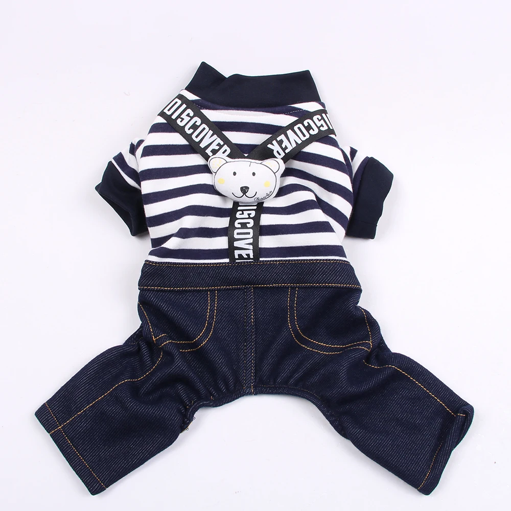 Комбинезон для собак и кошек в полоску 5 размеров 2 цвета|Комбинезоны ромперы| |