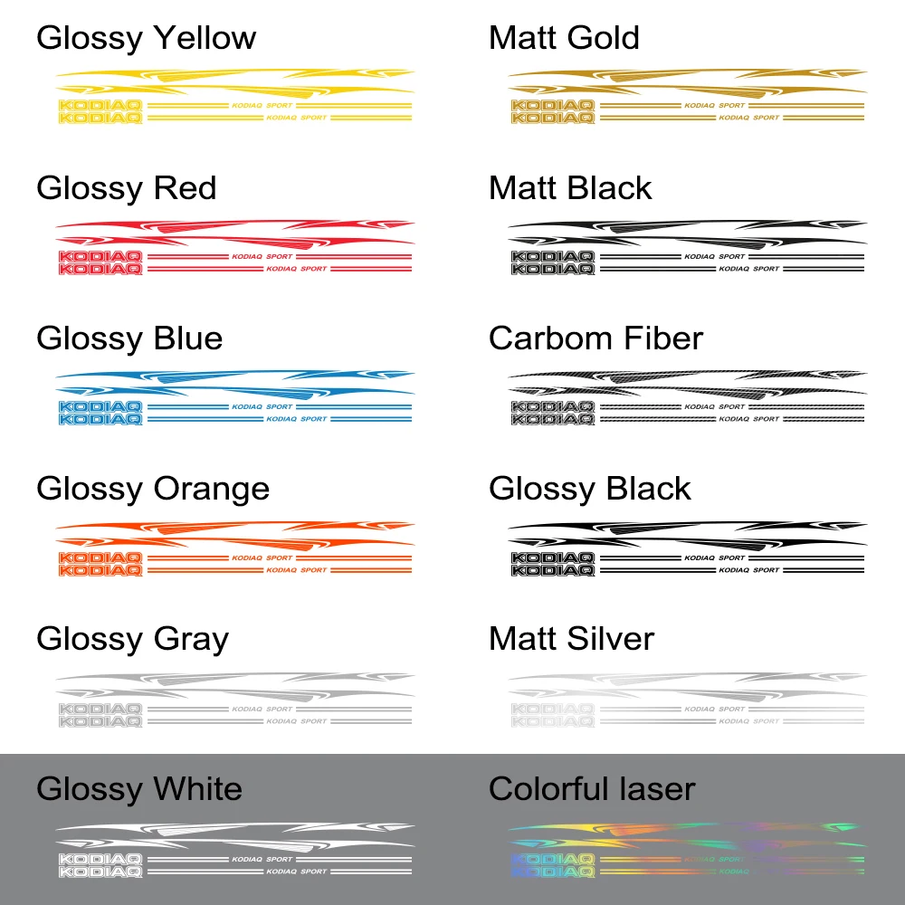 

2pcs For Skoda Kodiaq Kamiq Karoq Fabia Car Body Vinyl Film Stickers Auto Racing Sports Decoration Decal Tuning Car Accessories