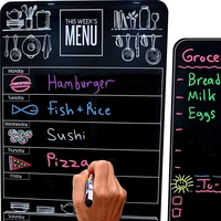 cute 40x30 magnetic dry erase weekly menu blackboard for kitchen fridge with 4 bright chalk markers free bonus groceryt