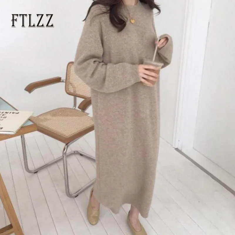 Модное женское повседневное вязаное плотное платье 2019 осеннее новое кашемировое