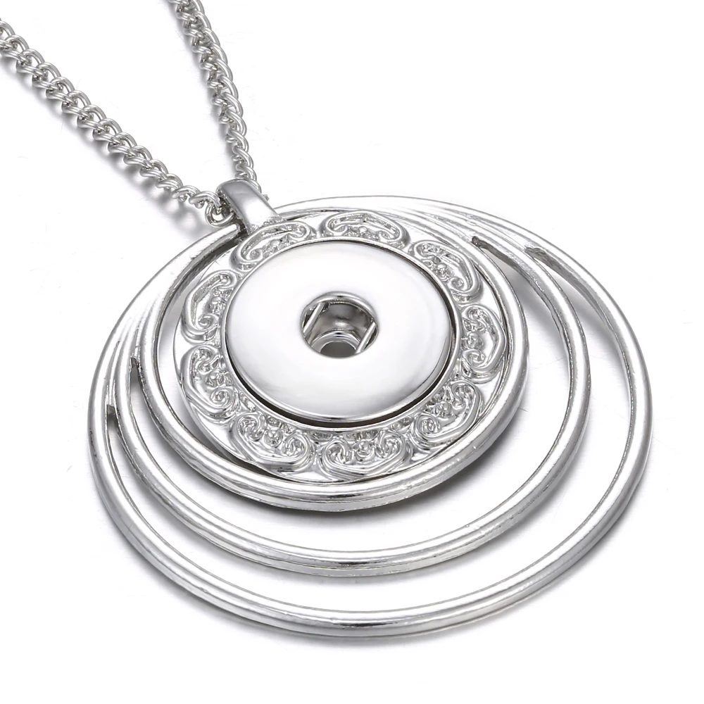 Новое ожерелье с кнопкой ювелирные изделия кристалл круг оснастки для женщин