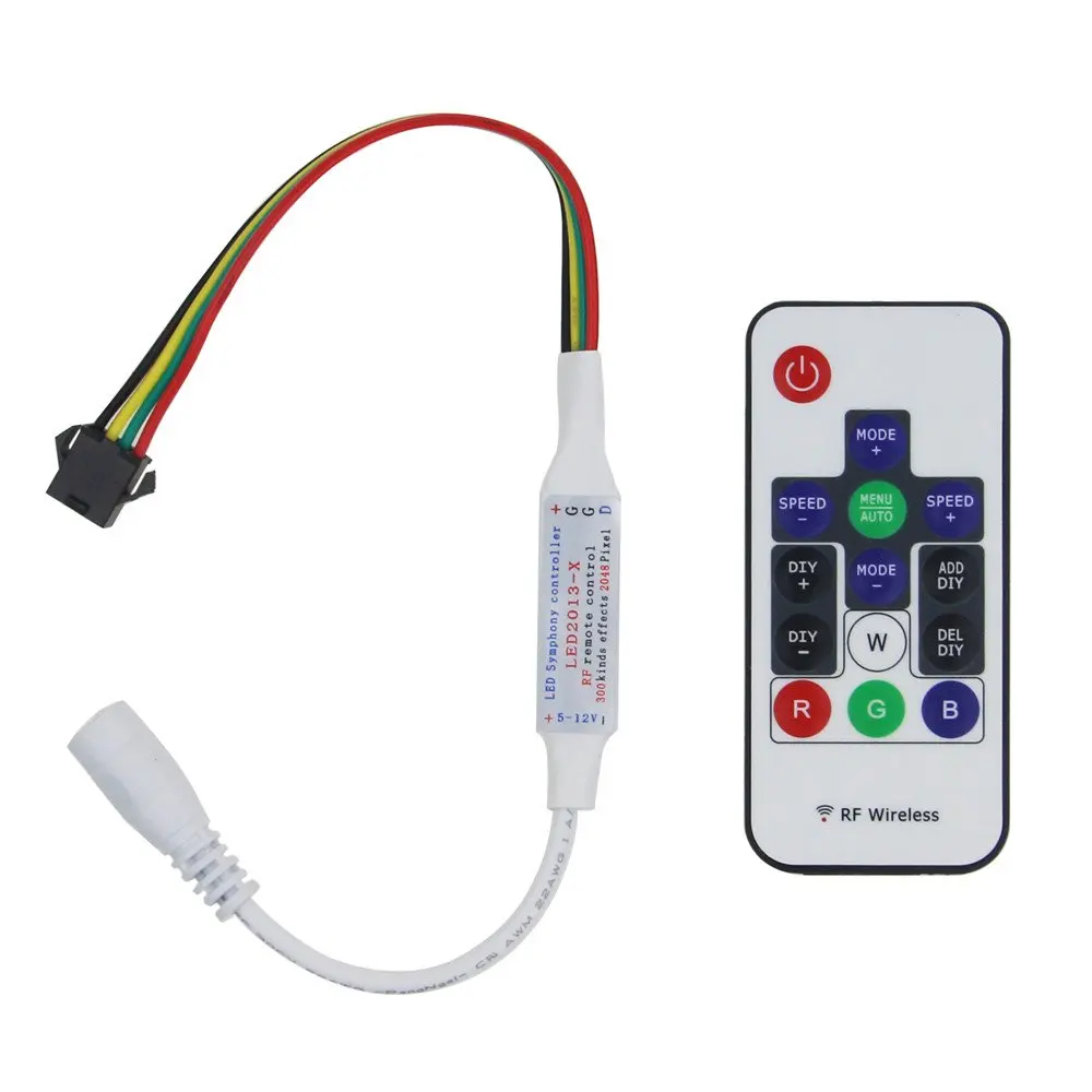 WS2813 WS2815 светодиодный контроллер DC 5V 12V Беспроводной РЧ пульт дистанционного мечта Цвет контроллер для WS2815 WS2813 WS2813B WS2815B CS8812 jk1552