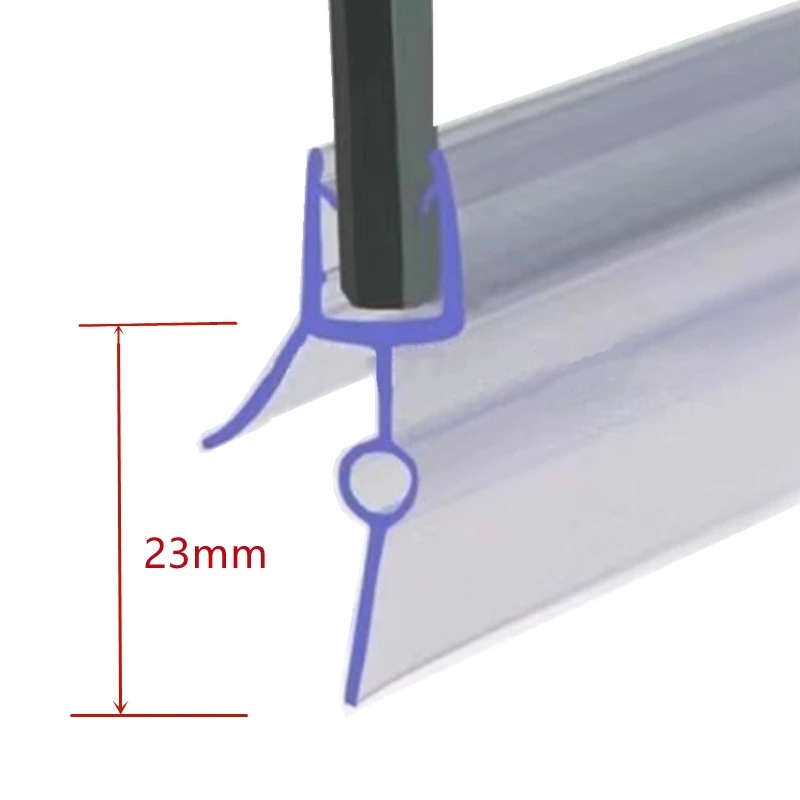 1M Shower Seal Strip for 23mm Gap PVC Glass Bath Screen Seal Transparent Window Door Weatherstrip for 4-6mm Glass #40