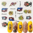 Наклейки для дизайна ногтей зверь лев леопард воды ползунки маникюр декор акварель, аксессуары для украшения ногтей, недорогие наклейки на ногти