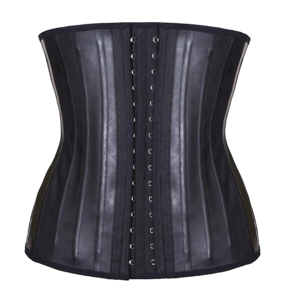 

Latex Rubber Waist Training Corset 25 Steel Bone Underbust Double-deck XS-6XL