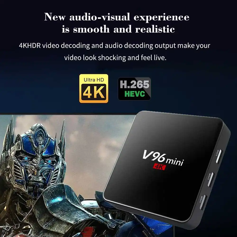 Vmade Оригинал V96 мини IPTV Box H.265/HEVC Android 7 1 OS Allwinner H3 поддерживает YouTube Bluetooth Mini Smart